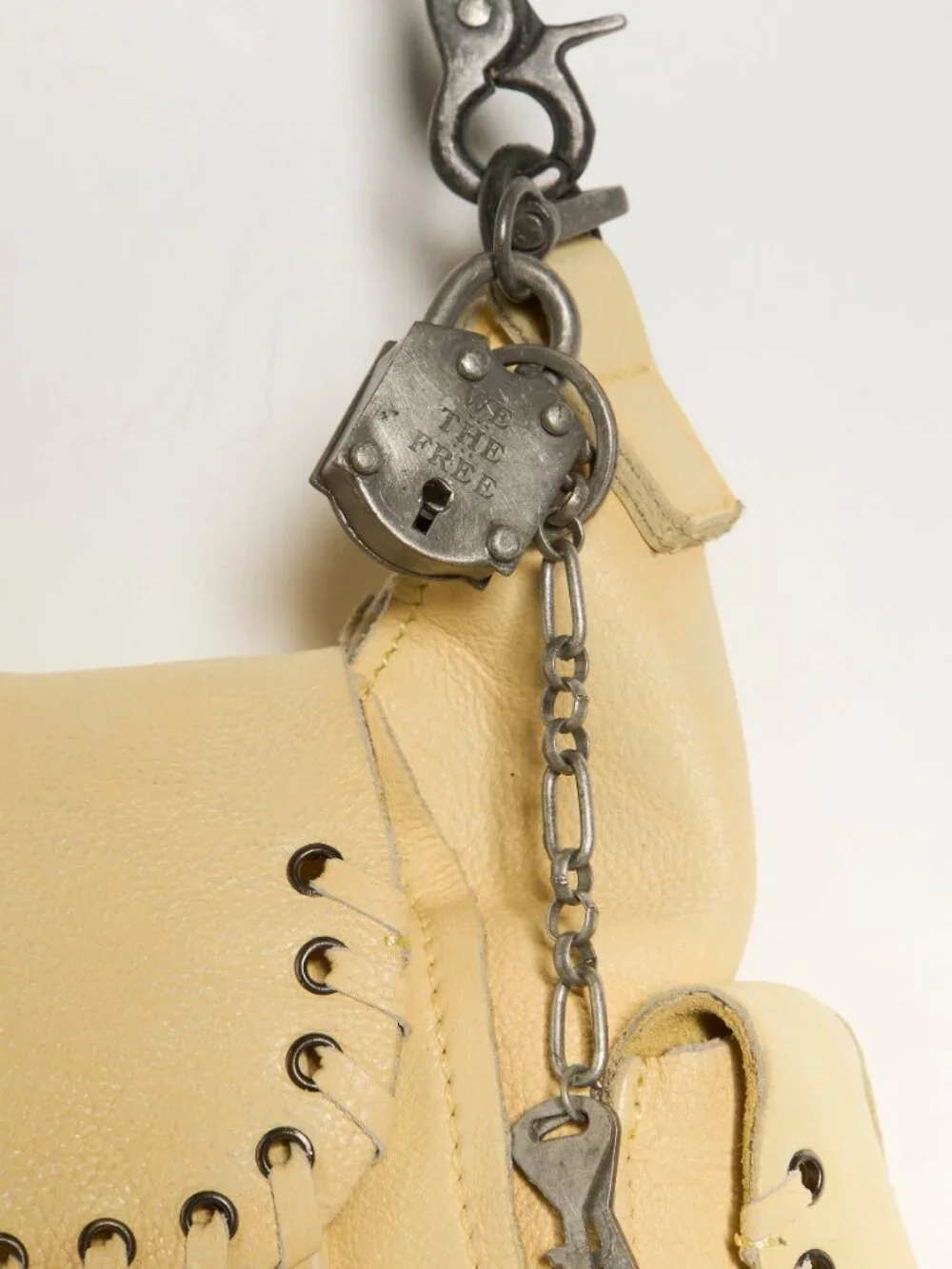 FREE PEOPLE We The Free Baby Leigh Distressed Tote Bag / Butter Yellow